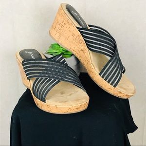 GNW | Cork Wedges | Black | 9